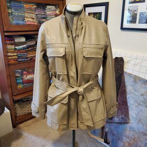 A New Day "pleather" belted jacket size Large